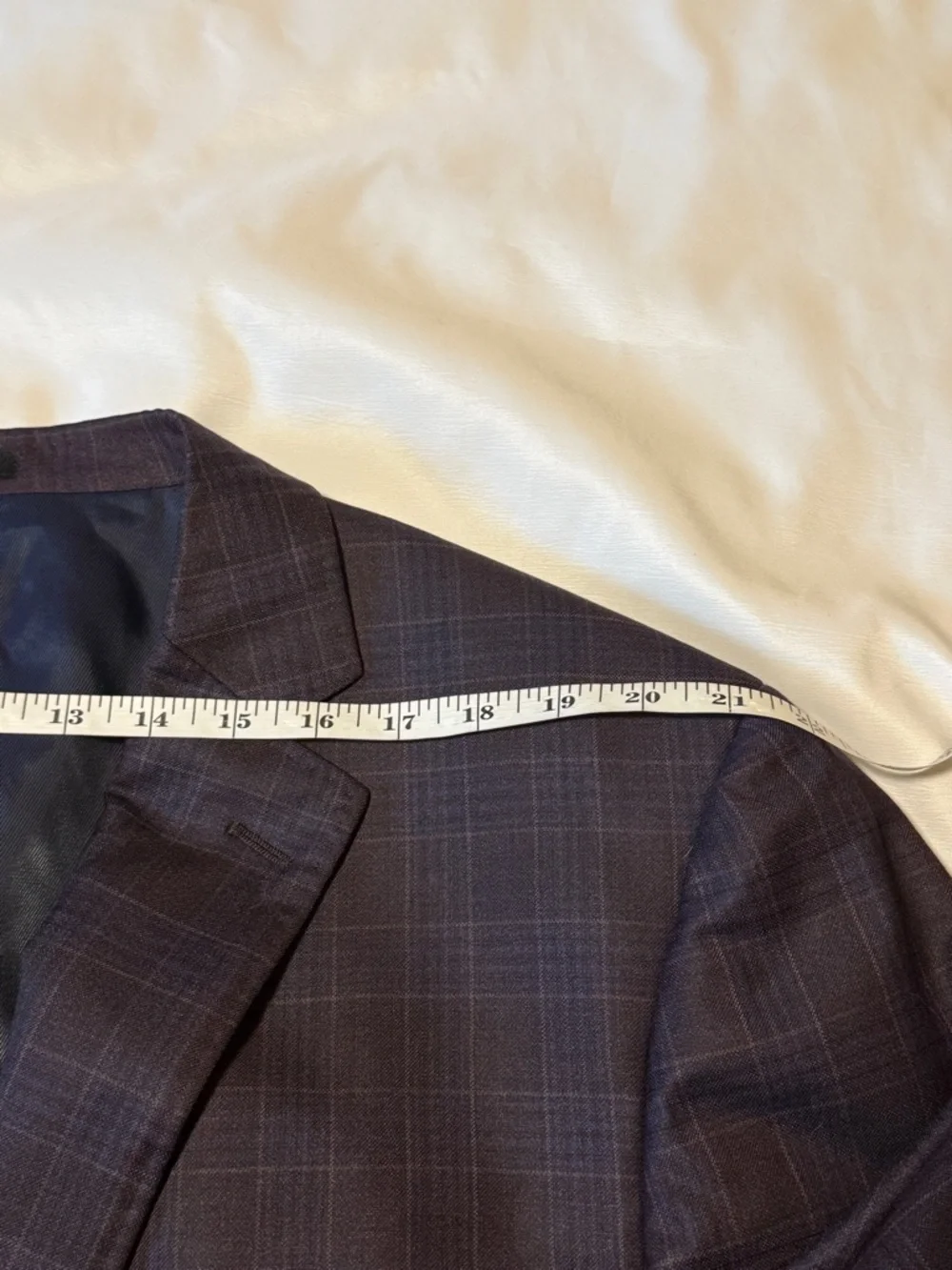 Byron British Style Wool Sport Coat 42R Plaid Blazer Italy Fabric Blue Purple